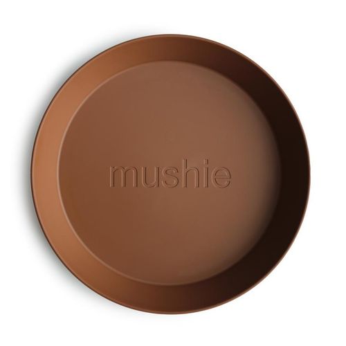 Mushie 2 pyöreän lautasen setti, caramel//ruskea