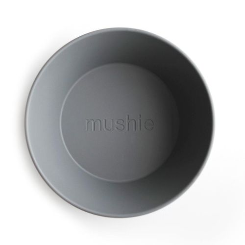 Mushie 2 pyöreän kulhon setti, smoke/tummanharmaa