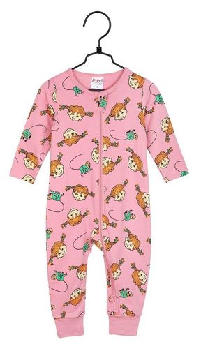 Peppi Pitkätossu Letit-pyjama, roosa, 56 cm