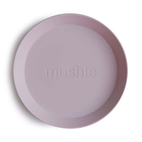 Mushie 2 pyöreän lautasen setti, soft lilac/lila