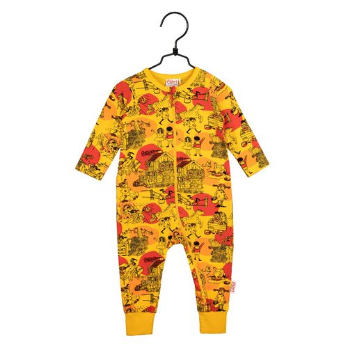 Peppi Pitkätossu Huvikummussa-pyjama, keltainen, 62 cm