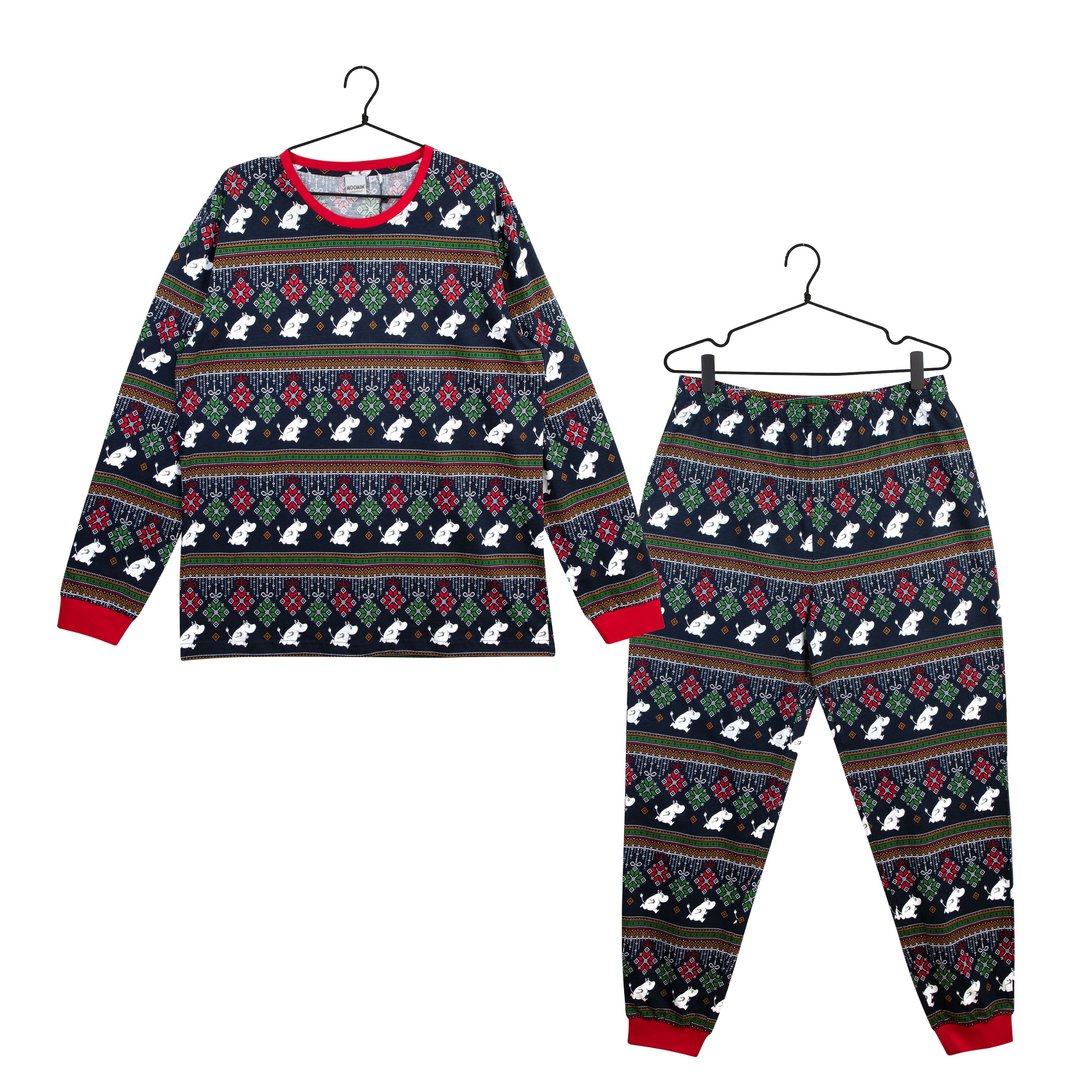 Muumi Ornamentit-pyjama, tummansininen, miesten