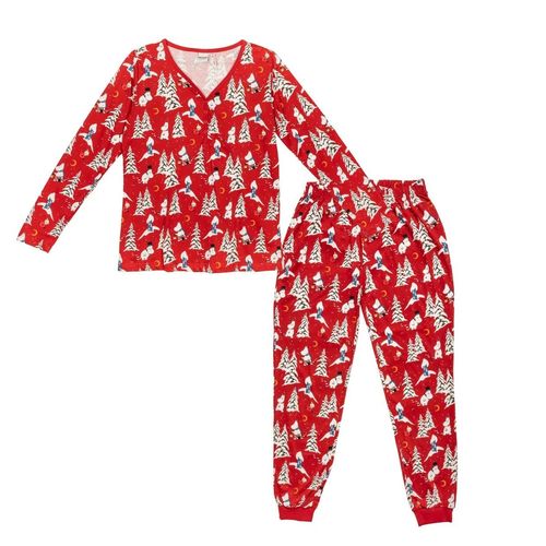 Muumi Talviyö-pyjama, naisten, tummanpunainen