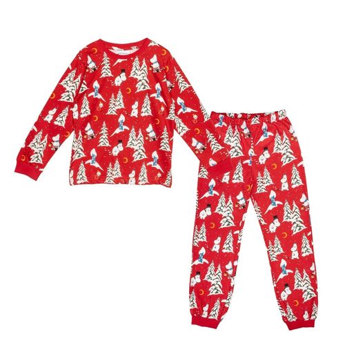 Muumi Talviyö-pyjama, lasten, tummanpunainen